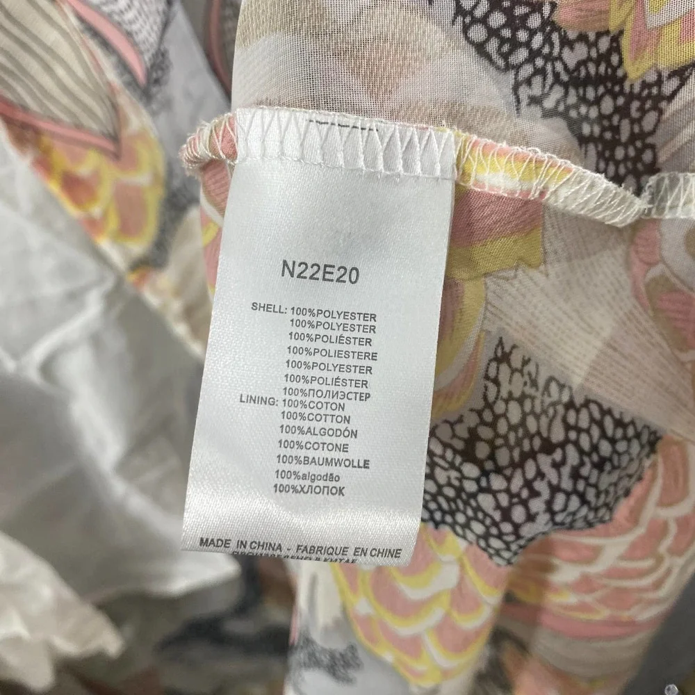 Molly Bracken Maxi Dress Medium Pink Lotus Floral Print Wrap Short Sleeve NWT - Picture 11 of 13